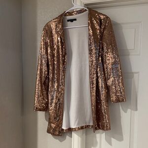 HAODUOYI Gold Sequin Cardigan